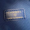 Chanel AP2603 Mini Bucket Bag with Chain Printed Denim Gold Blue