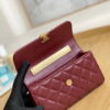 Chanel AP2946 Phone Holder Clutch with Chain Lambskin Wine Red