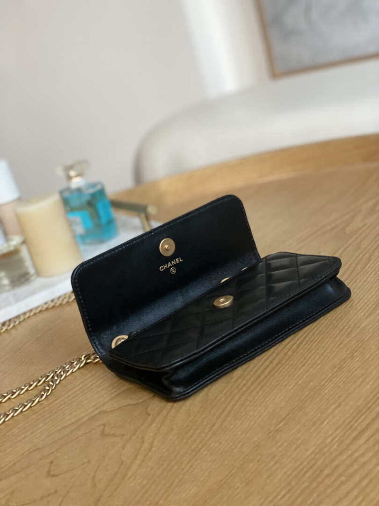 Chanel Classic Top Handle Flap Phone Holder with Chain Quilted