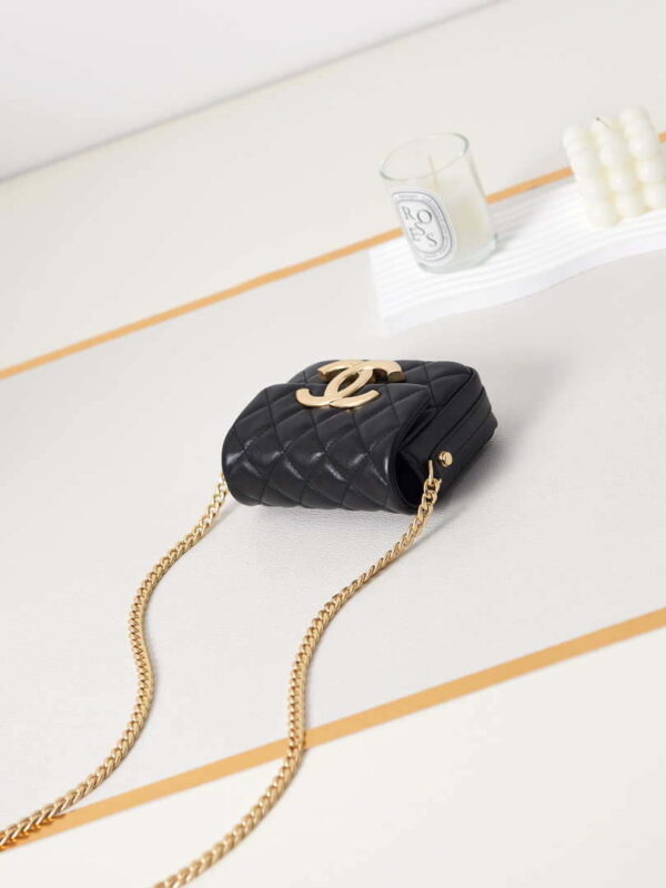 Chanel AP3208 Mini Flap bag With Chain shiny Lambskin & Gold-Tone Metal Black