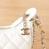 Chanel AP3232 Clutch With Chain Lambskin & Shiny Light Gold Metal White