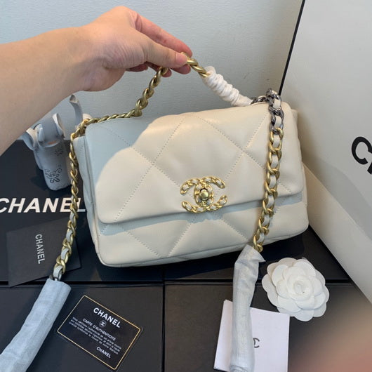 Chanel 19 Small Flap Bag AS1160 Lambskin Light Blue