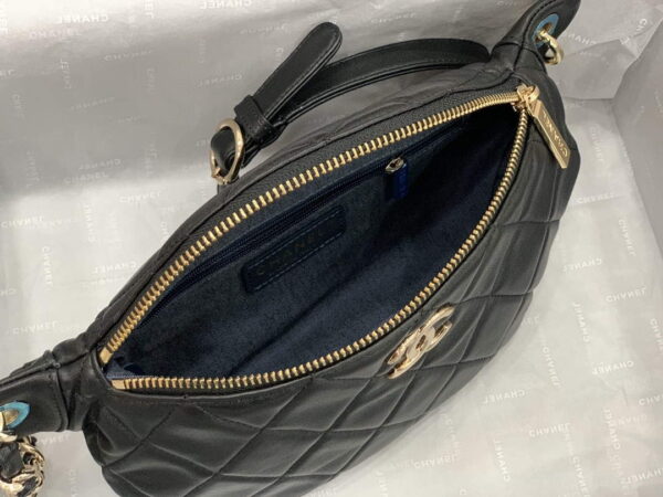 Chanel AS1356 Belt bag Lambskin gold Black