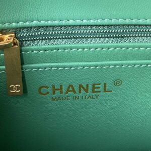 Chanel AS1787 Mini Flap Bag Lambskin Green Gold