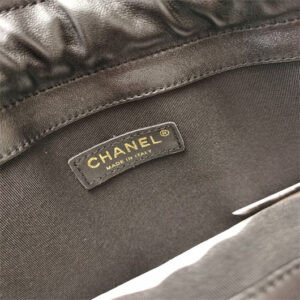Chanel AS2170 Large shopping Tote bag Shiny Lambskin black