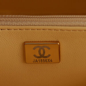 Chanel Small Vanity Case Lambskin gold-tone metal AS3066 Apricot
