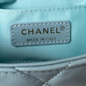 Chanel Mini Flap Bag Lambskin Gold-Tone Metal AS3205 Blue