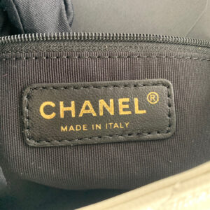 Chanel Small Flap Bag Shiny Calfskin Gold-Tone Metal AS3369 White