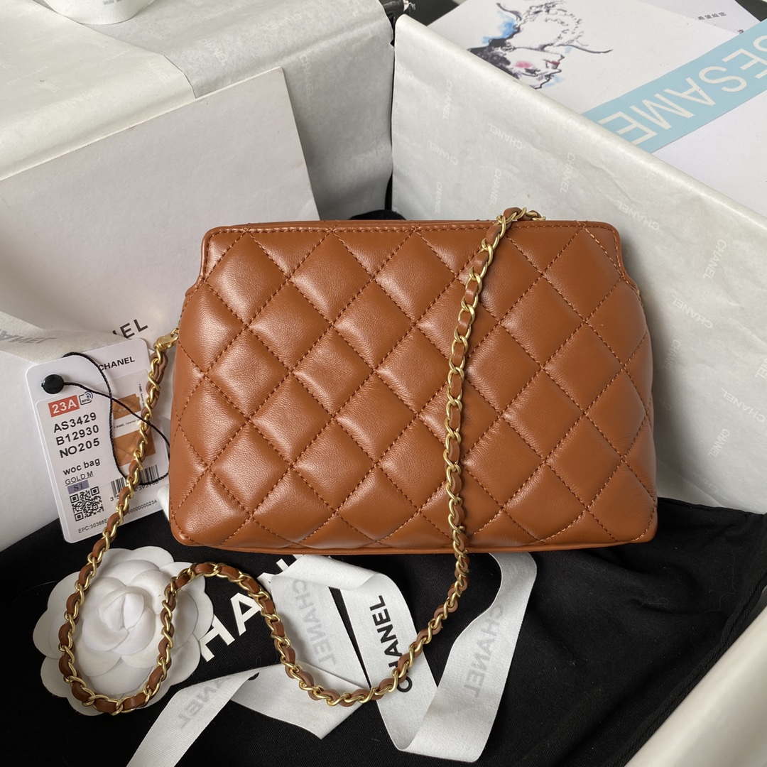 Chanel AS3429 Lambskin Bag Brown - lushenticbags