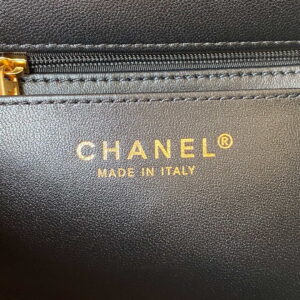 CHANEL Lambskin, Enamel & Gold-Tone Metal Mini Flap Bag Black