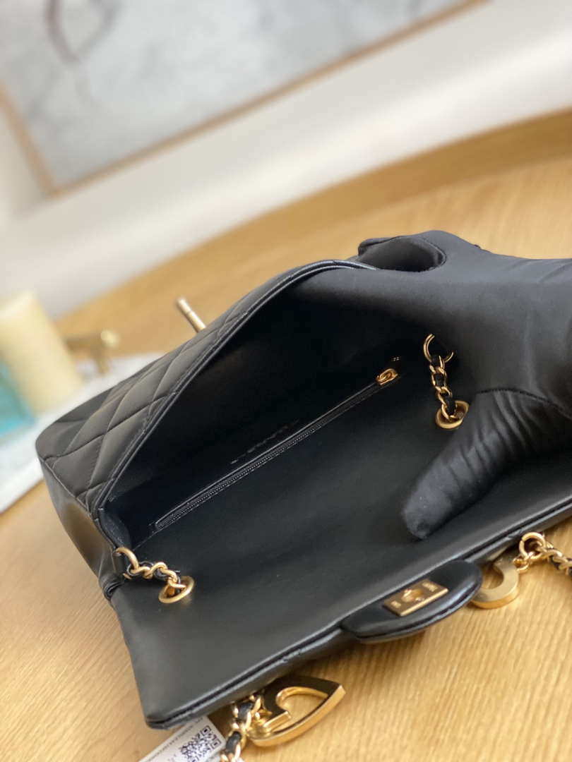 CHANEL, Bags, Chanel Mini Flap Bag Lambskin Goldtone Metal Black