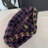 Chanel AS3564 MAXI HOBO BAG Wool Tweed & Gold-Tone Metal Purple