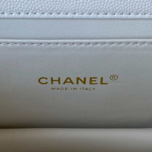 Chanel AS3580 Small Flap Bag Lambskin Lambskin & Gold-Tone Metal White