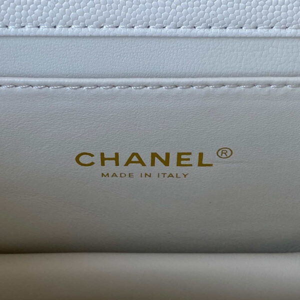 Chanel AS3580 Small Flap Bag Lambskin Lambskin & Gold-Tone Metal White
