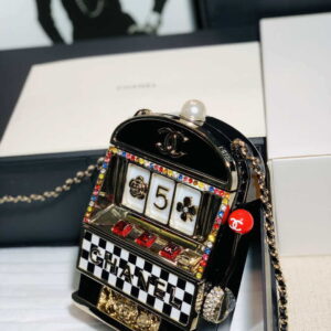Chanel AS3586 2023SS Walk-on Embroidery Slot Shoulder Bag black