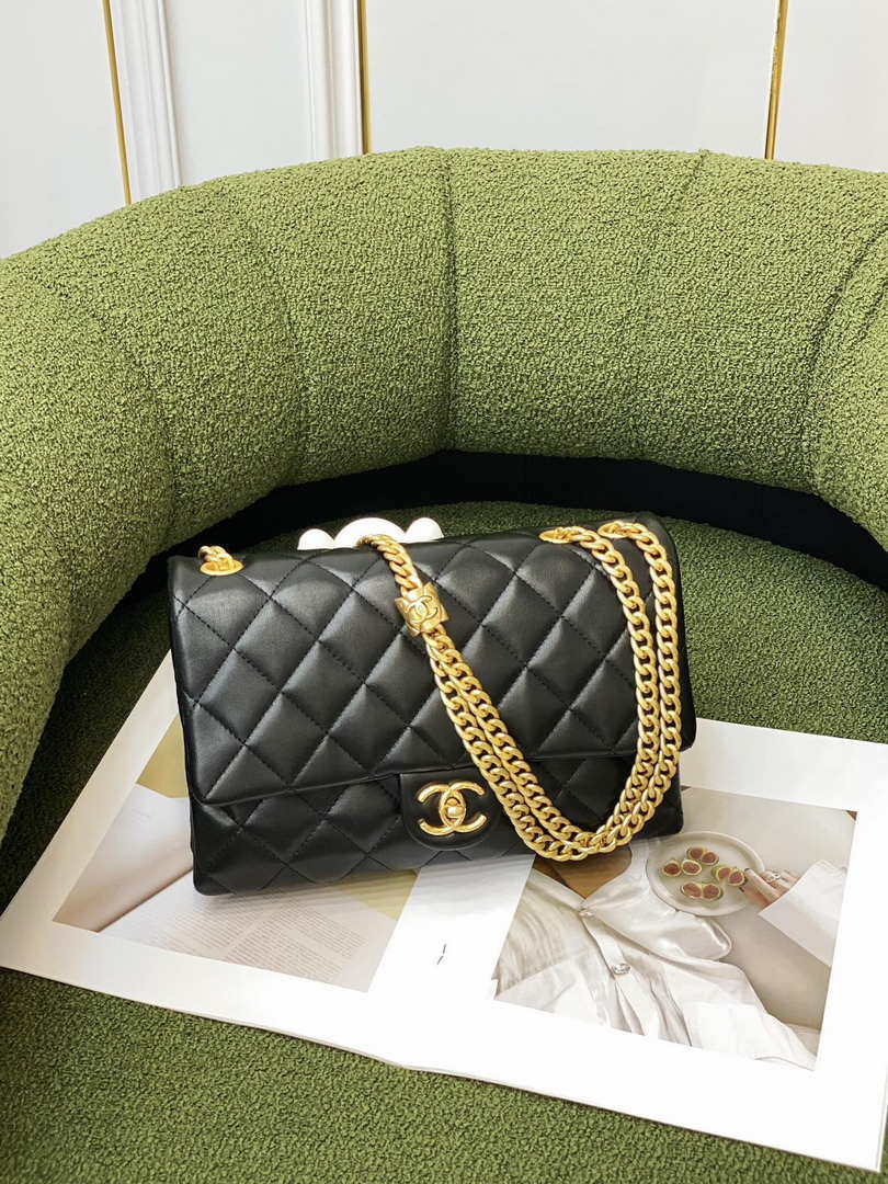 CHANEL, Bags, Chanel Mini Classic Flap Bag Lambskin Goldtone Metalblack