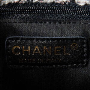 CHANEL 22 BAG BLACK and ECRU Tweed with Gold-Tone Hardware at