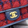 Chanel AS3652 Small Flap Bag with Top Handle Cotton & Wool Tweed & Gold-Tone Metal Black and Red