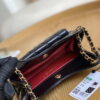 Chanel AS3710 Small Hobo Handbag Shiny Crumpled Calfskin & Gold-Tone Metal Black