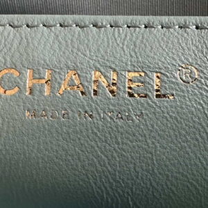 Chanel AS3737 Mini Flap Bag Lambskin Enamel & Gold-Tone Metal Blue