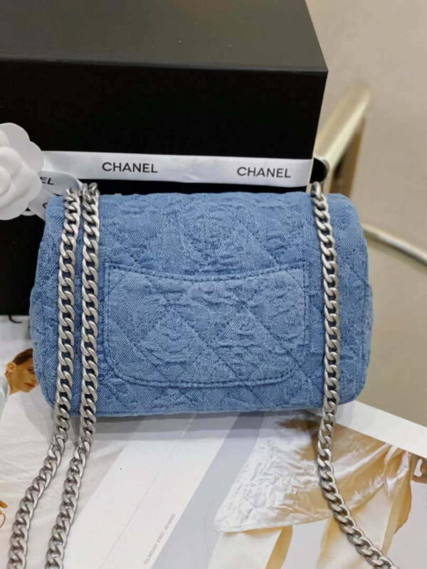 Chanel AS3828 Small Flap Classic Woc Bag Denim Blue