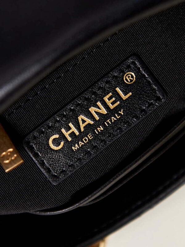 Chanel AS3855 Flap bag With Chain shiny Lambskin & Gold-Tone Metal Black