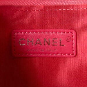 Chanel AS3917 Clutch With Chain Lambskin & Shiny Light Gold Metal Red