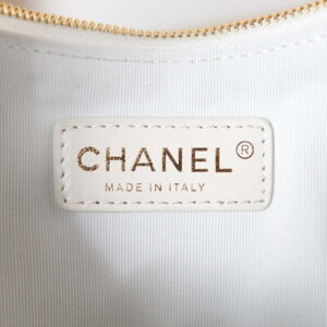 Chanel AS3917 Clutch With Chain Lambskin & Shiny Light Gold Metal White