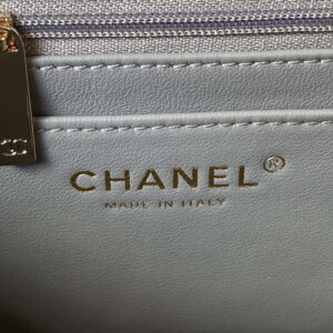 Chanel AS4141 Camellia Embossed With top Handle Bag Gray