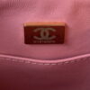 Chanel AS3970 Flap Bag with top handle Lambskin gold tone metal Pink