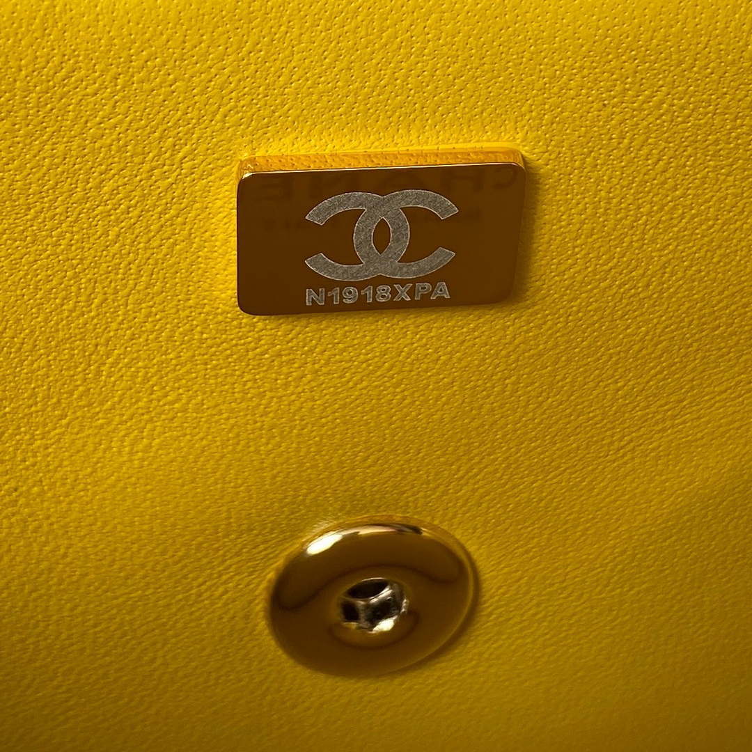 Chanel AS4141 Camellia Embossed With top Handle Bag Yellow - lushenticbags