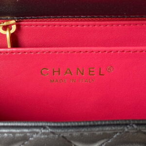 Chanel AS4041 Flap Classic Bag CF Camellia Lambskin Black Gold