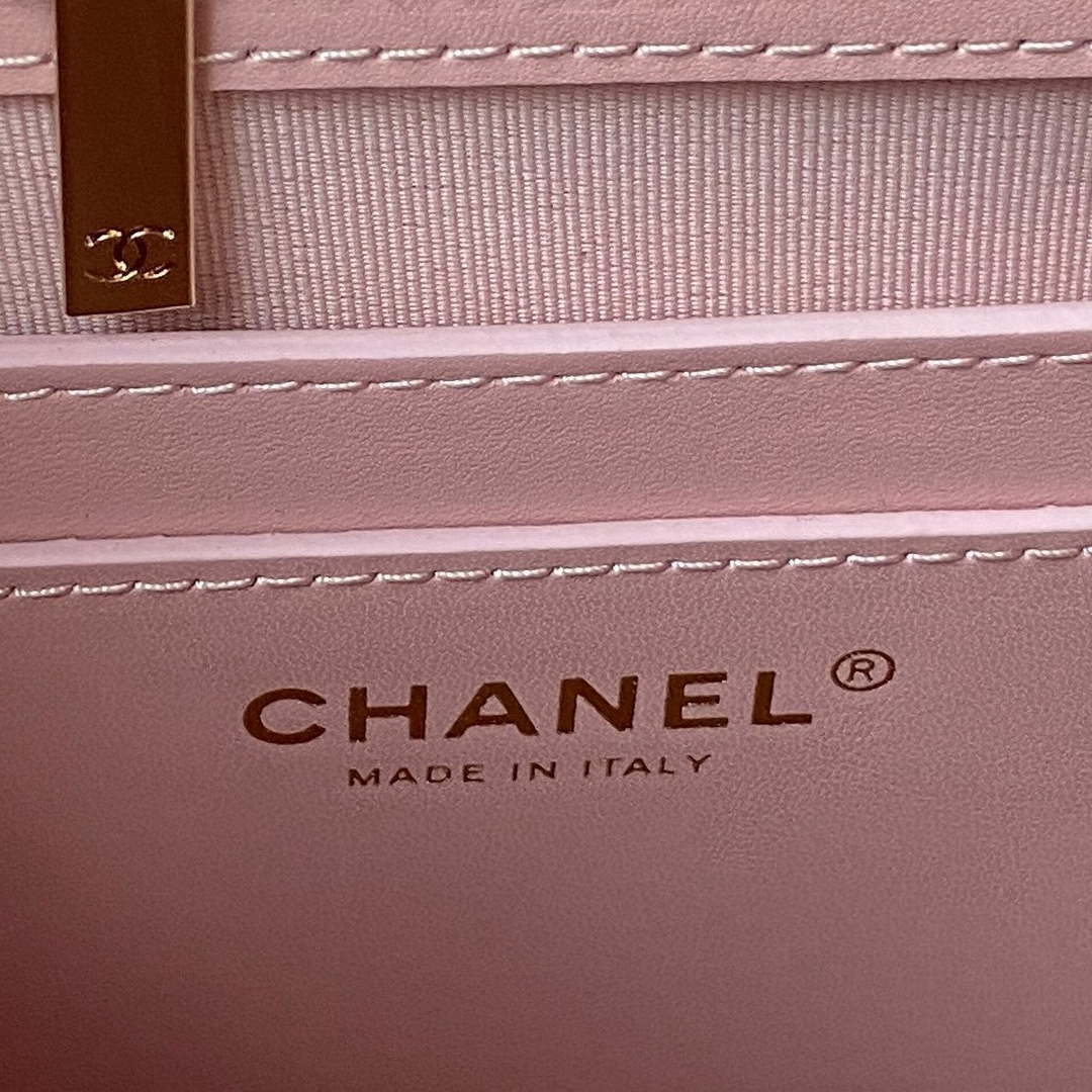 Chanel AS4059 Large Backpack Grained Shiny Calfskin & Gold-Tone Metal Pink  - lushenticbags