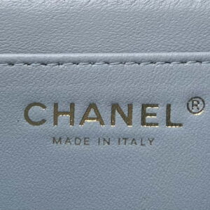 Chanel AS4151 Small Flap Bag With Top Handle Lambskin & Wenge Wood Blue