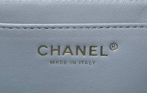 Chanel AS4151 Small Flap Bag With Top Handle Lambskin & Wenge Wood Blue