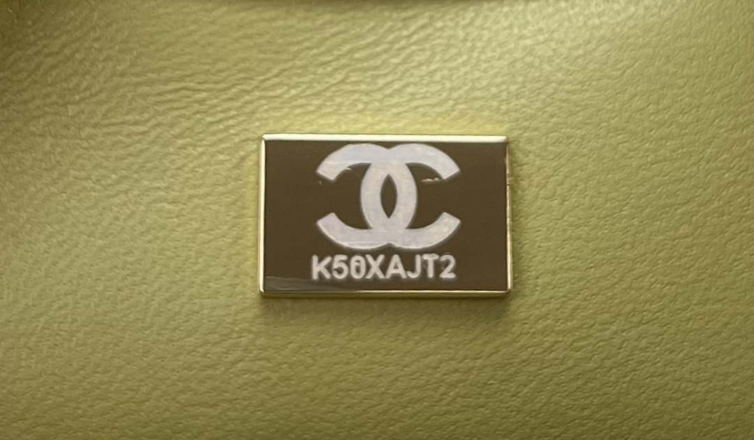 Chanel AS4151 Small Flap Bag With Top Handle Lambskin & Wenge Wood Matcha  green - lushenticbags