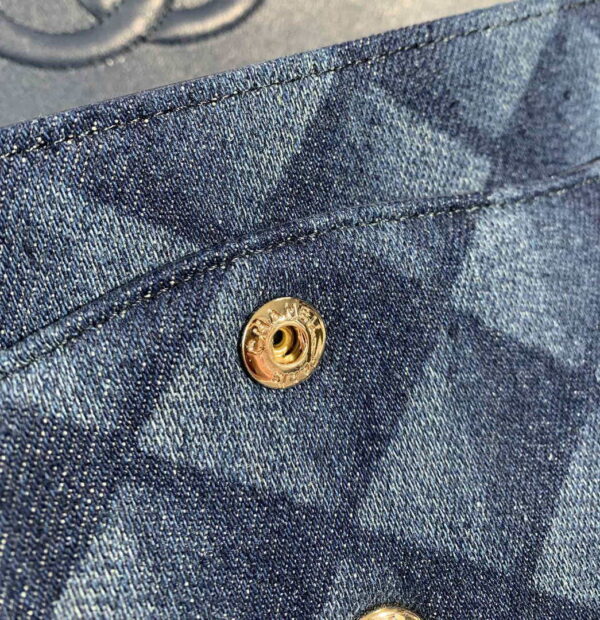 Chanel Flap Classic bag Denim Blue A01112 Gold