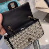 Chanel Flap Handbag Pearl Bag leather Lambskin Gold