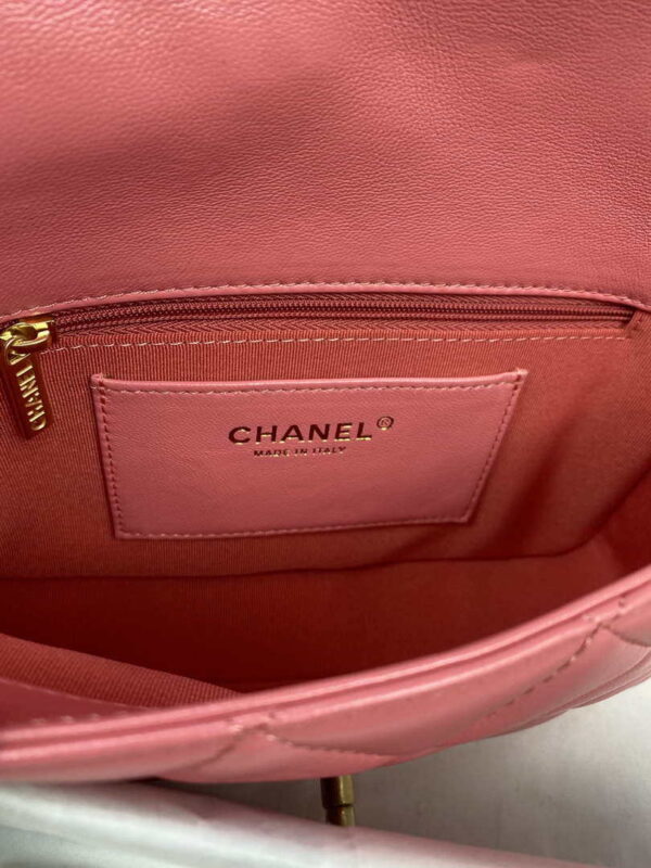 Chanel Mini Flap Bag Lambskin Gold-Tone Metal AS3213 Pink