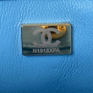 Chanel Small Hobo Bag Lambskin Gold AS3223 Blue
