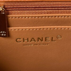 Chanel AS4141 Camellia Embossed With top Handle Bag Caramel